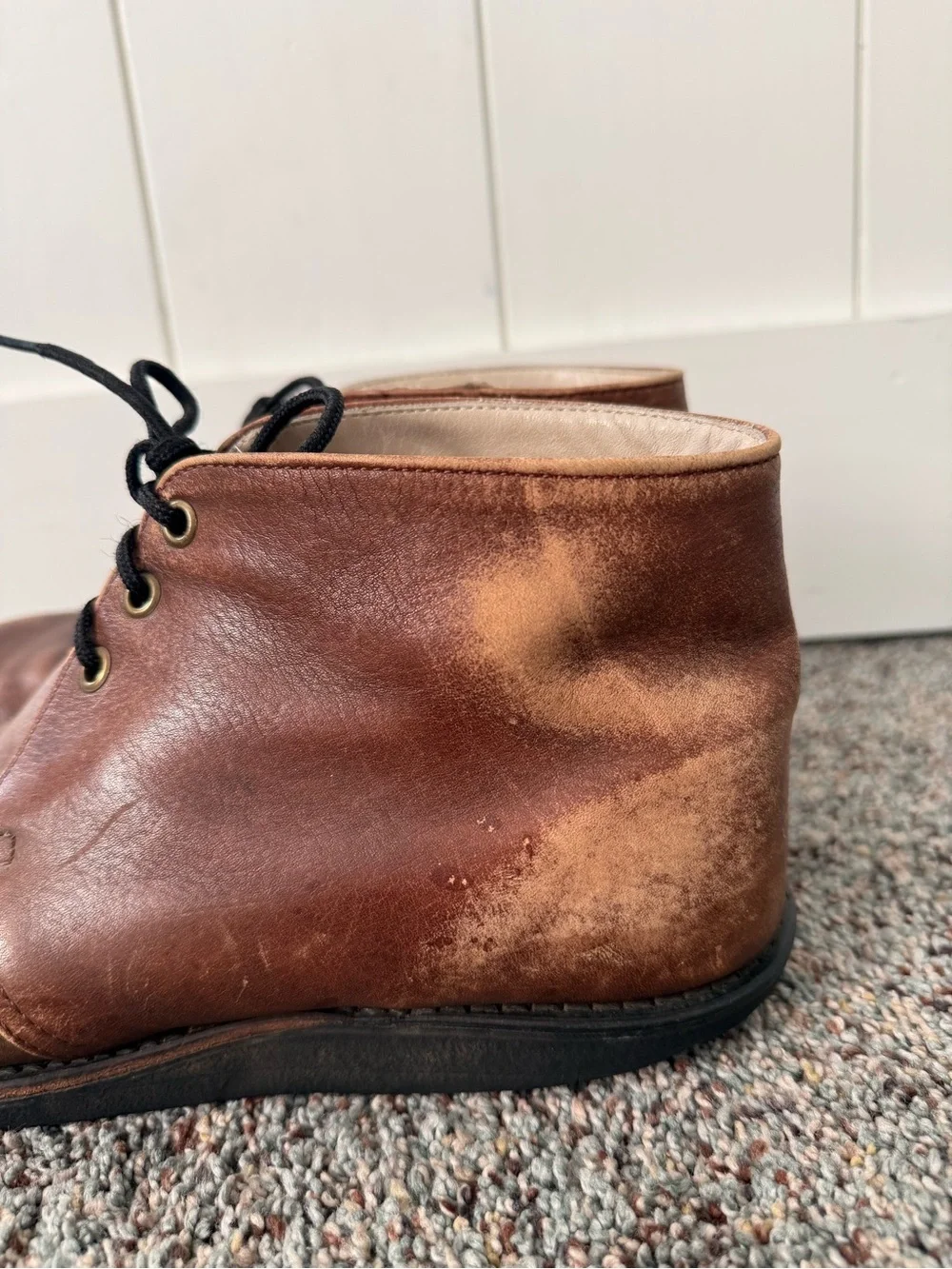 Frye Men's 10.5 D Vintage Lace Up Leather Chukka Ankle Boots Tan Brown USA